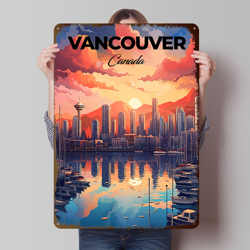 Retro Gaming Vancouver - ملصق طباعة سياحية لفانكوفر، فن جداري