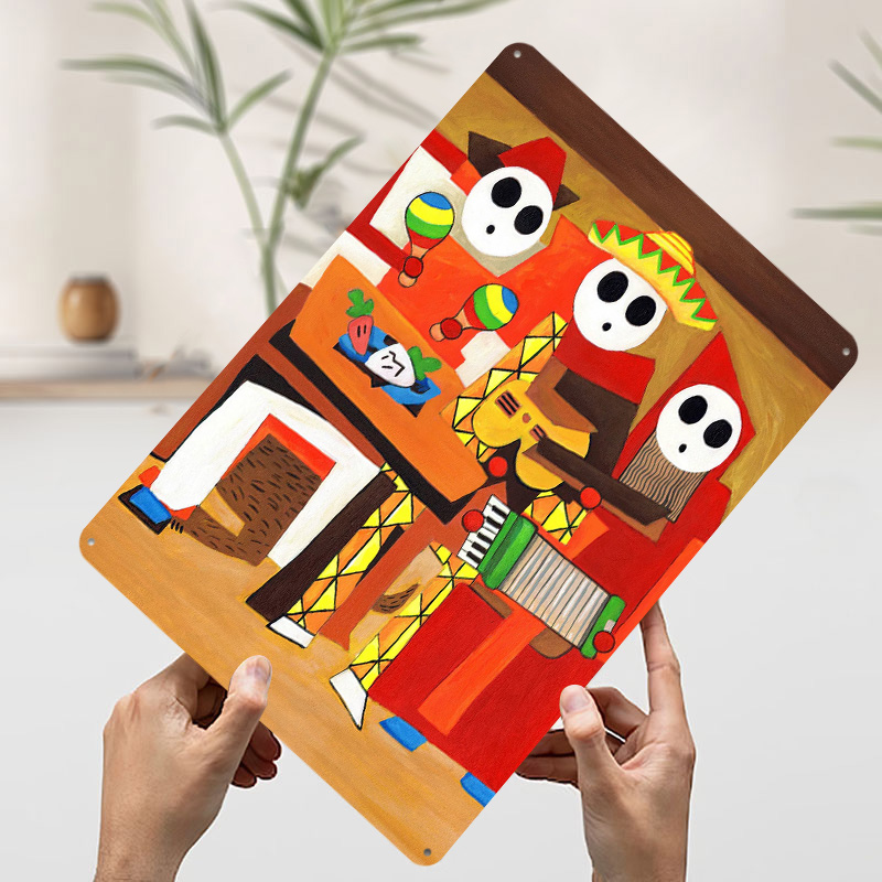 لوحة معدنية بتصميم ثلاثة شخصيا - مراجعة Retro Gaming Guy وسعره