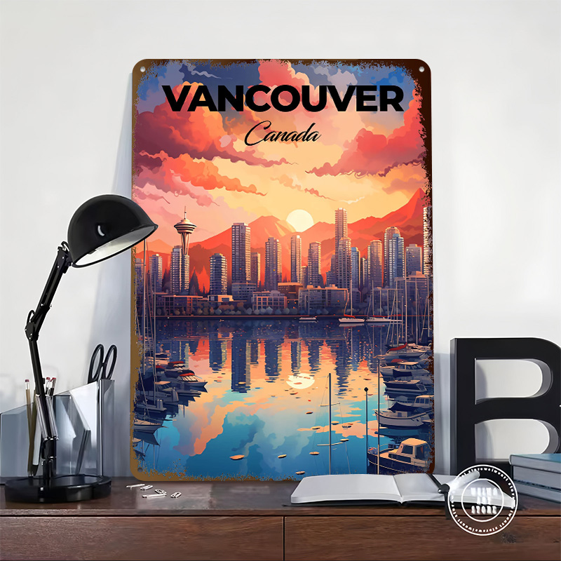 ملصق طباعة سياحية لفانكوفر، فن - مراجعة Retro Gaming Vancouver وسعره