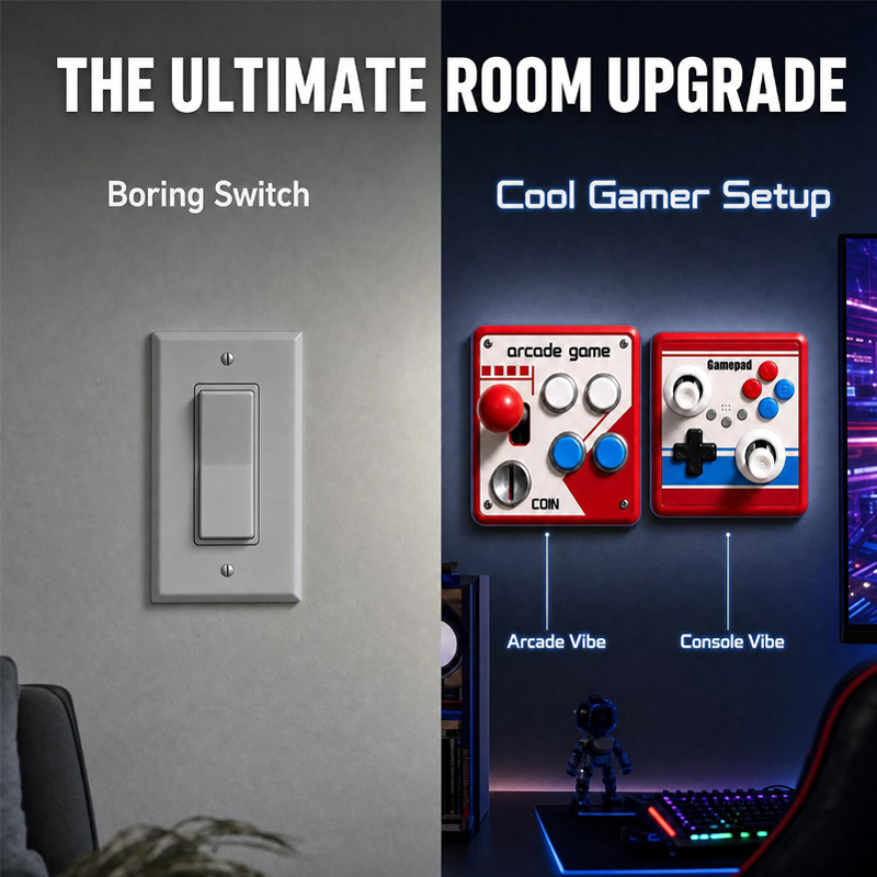غطاء مفتاح إضاءة بدون حفر، لوح - مراجعة Game Retro Gaming وسعره