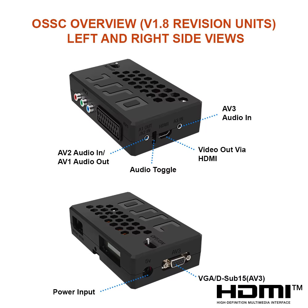 OSSC الراقي HDMI ™   محول لوحد - مراجعة Retro Gaming Hard Drive وسعره